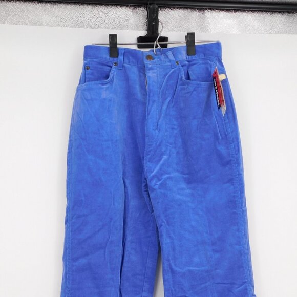 Air Express Women Blue 5 Pockets Cotton Blend Corduroy Pants Size 11/12 New VTG - Picture 2 of 9